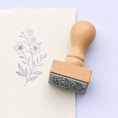 Custom Journal Rubber Stamp - Personalized Wooden Hand Stamp with Cute, Floral and Word Patterns - STANDARD GIFTS