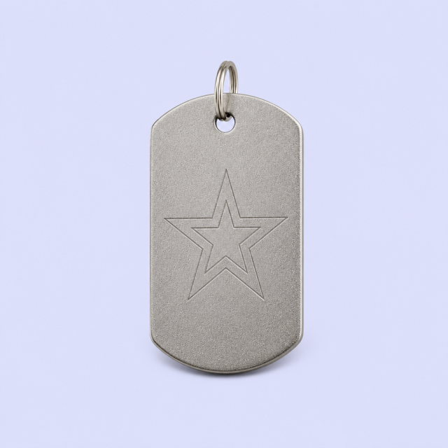 Custom Metal Pet ID Tag Rectangle - Engraved Name & QR Dog Tag