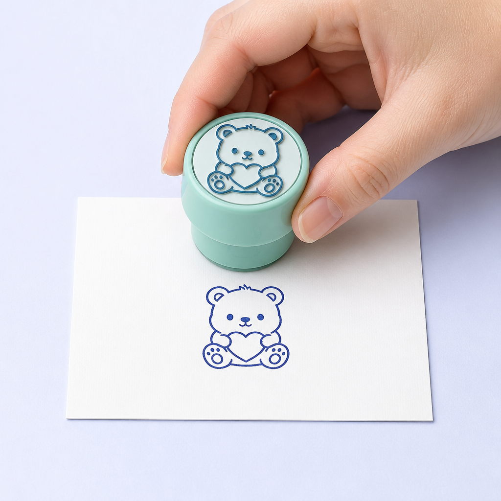 personalized Customized Logo Office Stamper Custom OEM Cartoon Metal Stamping Foil Round Self Rubber Plastic Inking Stamps