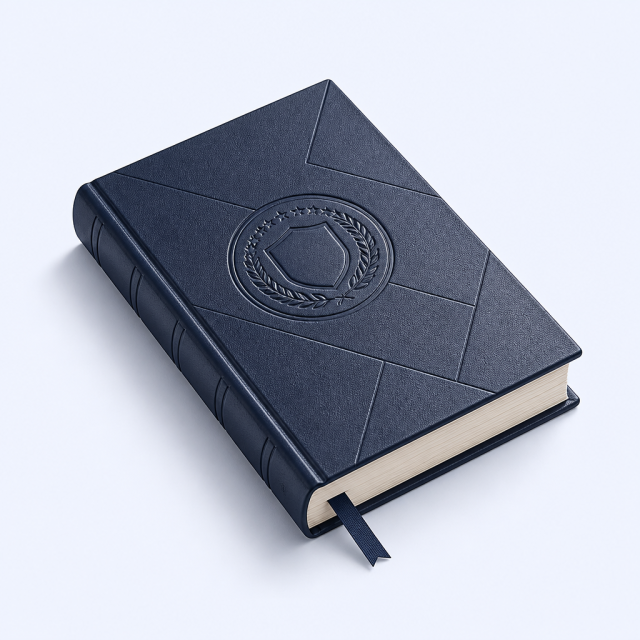 STANDARD GIFTS Bespoke Corporate Anniversary Notebook - Custom Debossed Hardcover Commemorative Journal with Archival Lay-Flat Paper