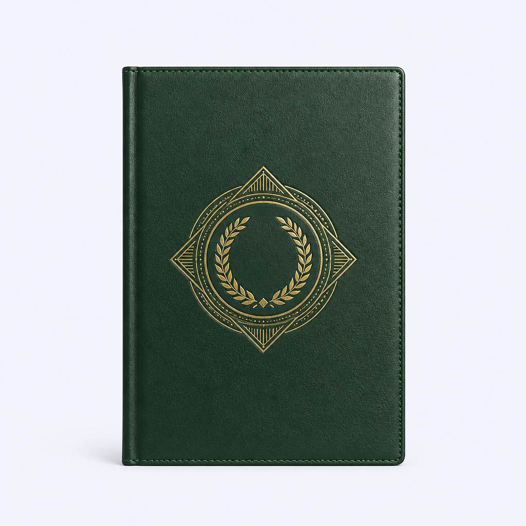 STANDARD GIFTS Bespoke Corporate Anniversary Notebook - Custom Debossed Hardcover Commemorative Journal with Archival Lay-Flat Paper