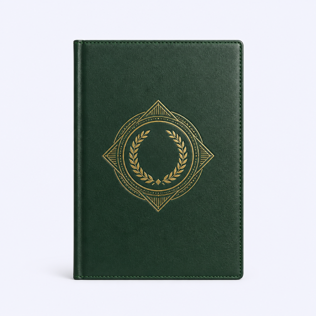STANDARD GIFTS Bespoke Corporate Anniversary Notebook - Custom Debossed Hardcover Commemorative Journal with Archival Lay-Flat Paper
