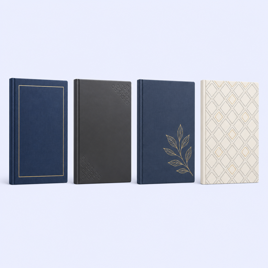 STANDARD GIFTS Bespoke A5 Hardcover Linen Business Notebook - Custom Foil Stamped Journal with Low MOQ