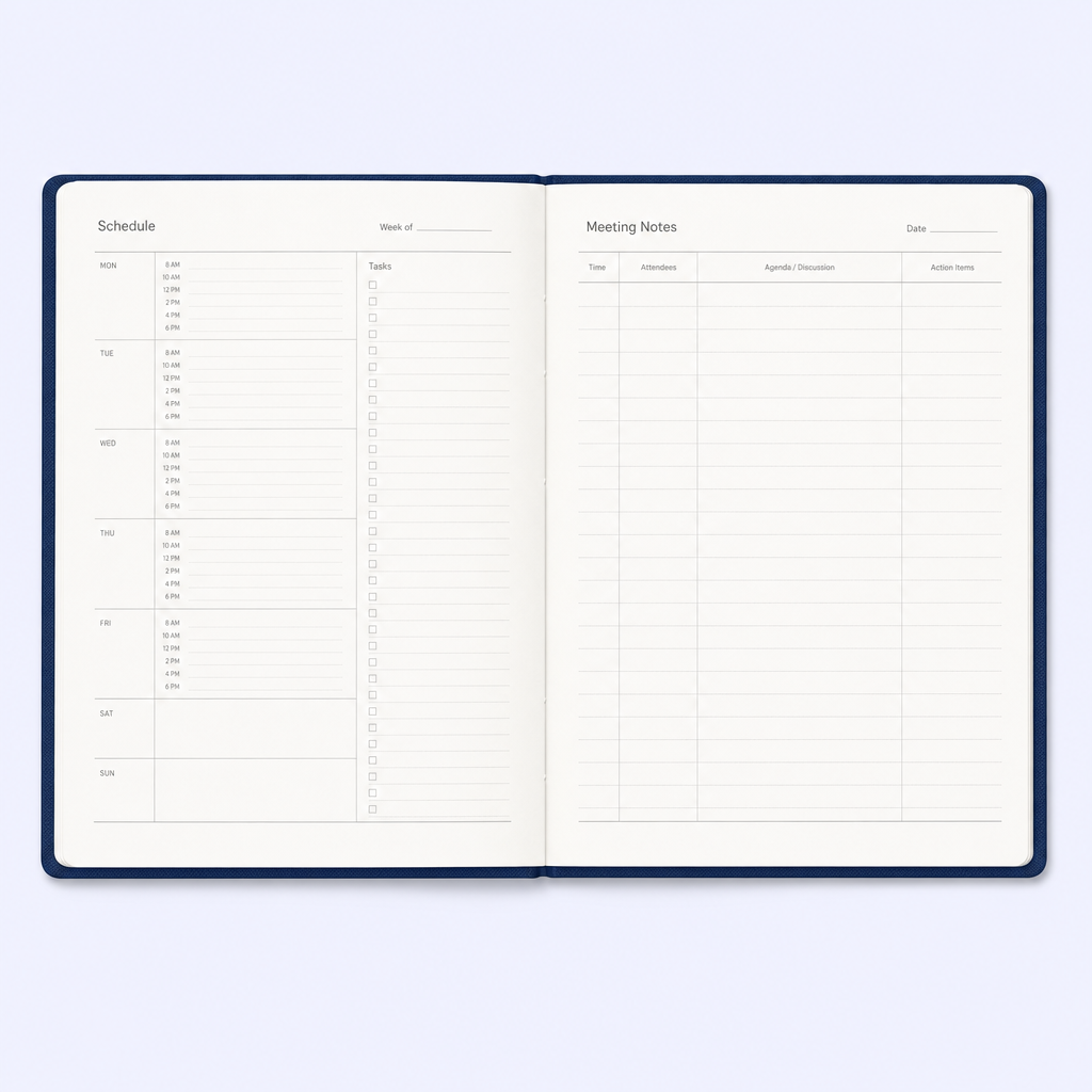 STANDARD GIFTS Bespoke A5 Hardcover Linen Business Notebook - Custom Foil Stamped Journal with Low MOQ