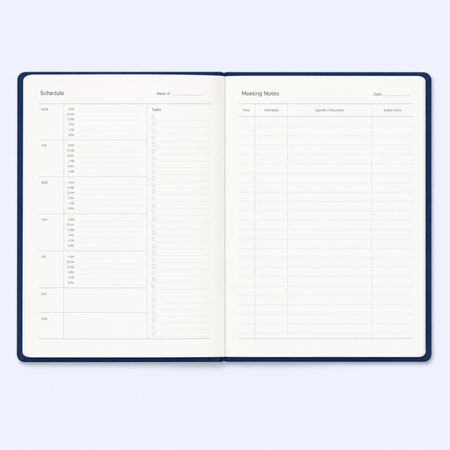 STANDARD GIFTS Bespoke A5 Hardcover Linen Business Notebook - Custom Foil Stamped Journal with Low MOQ