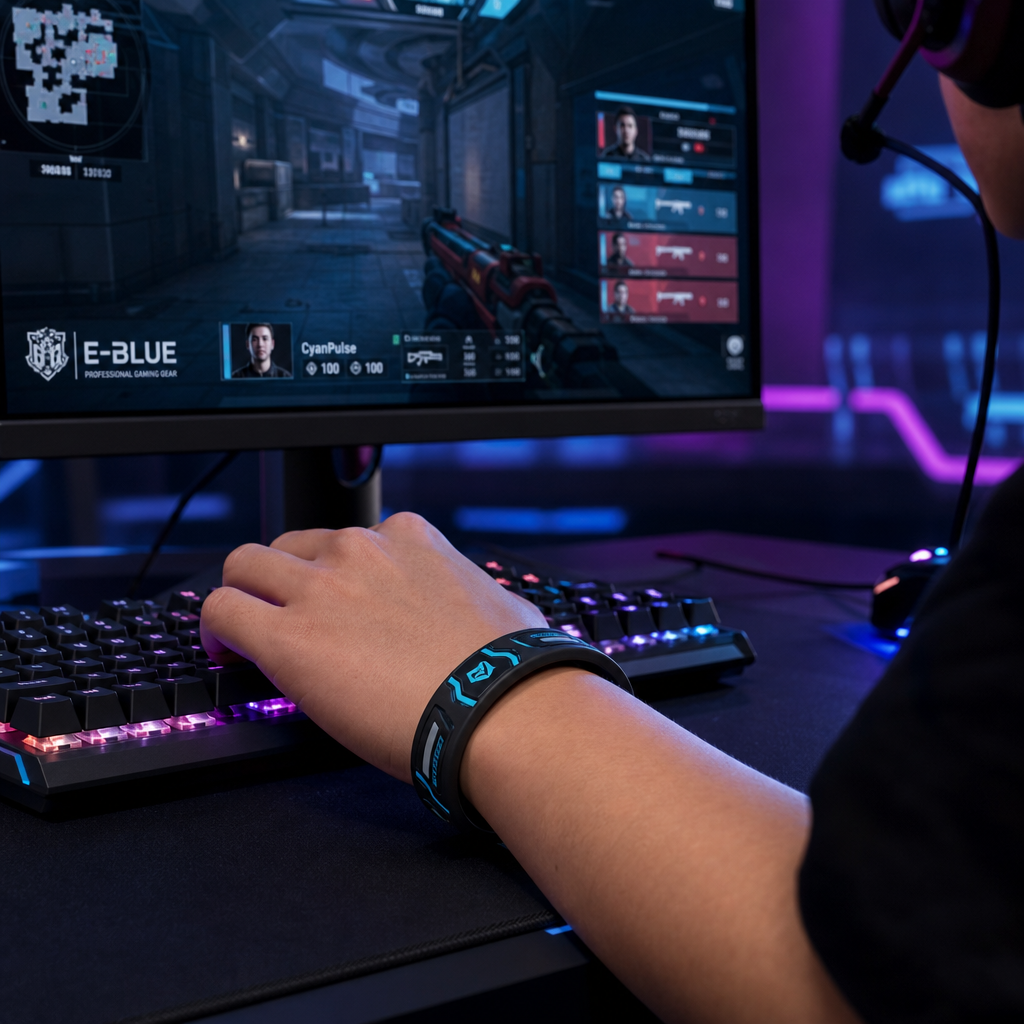 Custom Esports Gaming Silicone Wristbands - Cyberpunk Circuit Embossed Rubber Bracelets for Gamers, LAN Parties & Tech Events (No MOQ)