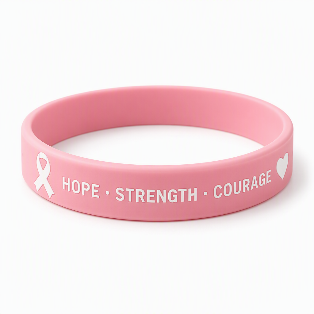 Custom Awareness Ribbon Silicone Wristbands