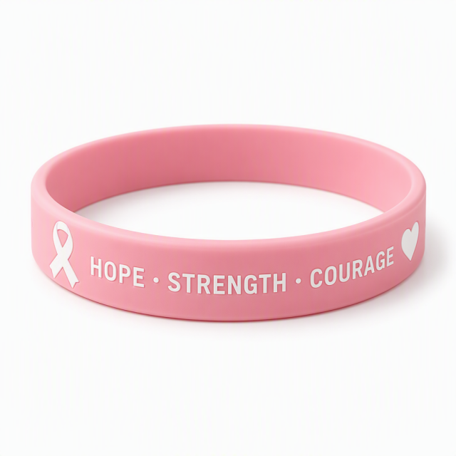 Custom Awareness Ribbon Silicone Wristbands - Personalized Ink Filled Charity Rubber Bracelets for Nonprofits, Fundraisers & Memorials (No MOQ)