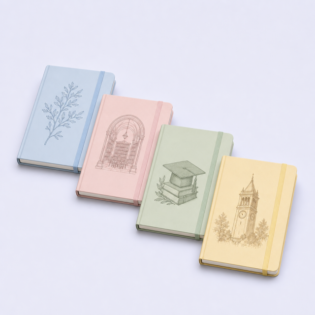 STANDARD GIFTS Custom Campus Theme Hardcover Notebook - Aesthetic Pastel Student Journal for High School, College & Graduation Gifts