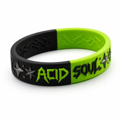 Custom Streetwear Aesthetic Silicone Wristbands - Minimalist Acid Typography Rubber Bracelets for Fashion Brands & Creator Merch (No MOQ)