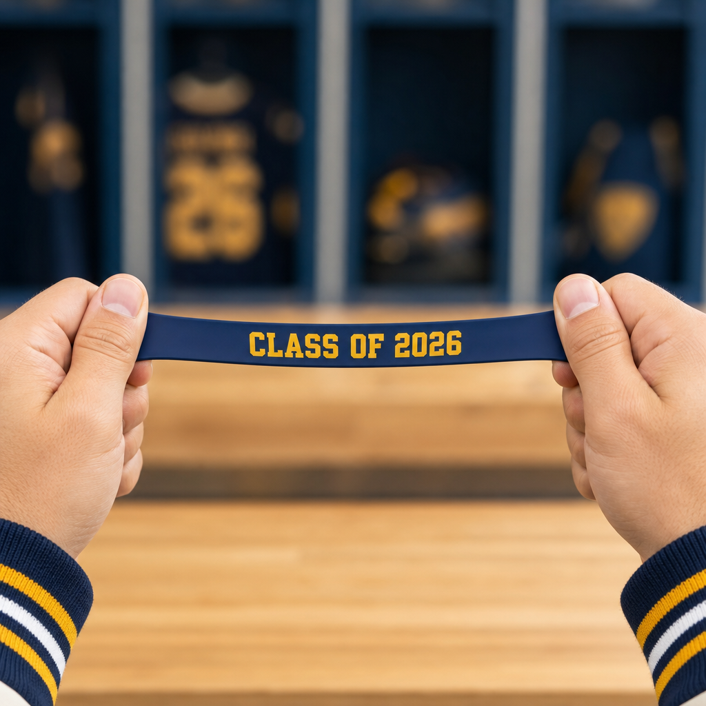 Custom Varsity Team Silicone Wristbands - Collegiate Dual-Color Rubber Bracelets for Schools, Sports Clubs & Graduation Keepsakes (No MOQ)
