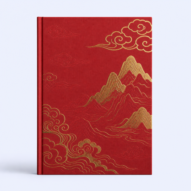 STANDARD GIFTS Custom Oriental Aesthetic Journal - 3D Embossed Hardcover Lay-Flat Notebook for Writing & Sketching
