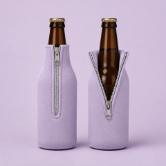Custom Zip-Up Beer Bottle Cooler Jacket · 12oz Longneck Neoprene Koozies Wholesale
