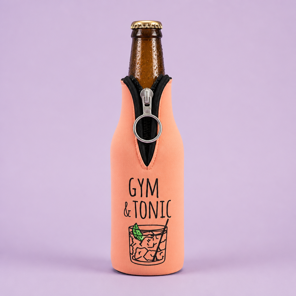 Custom Zip-Up Beer Bottle Cooler Jacket · 12oz Longneck Neoprene Koozies Wholesale