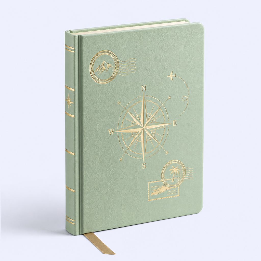 Custom Travel Journal - Personalized Souvenir Stamp Notebook - Hardcover Keepsake
