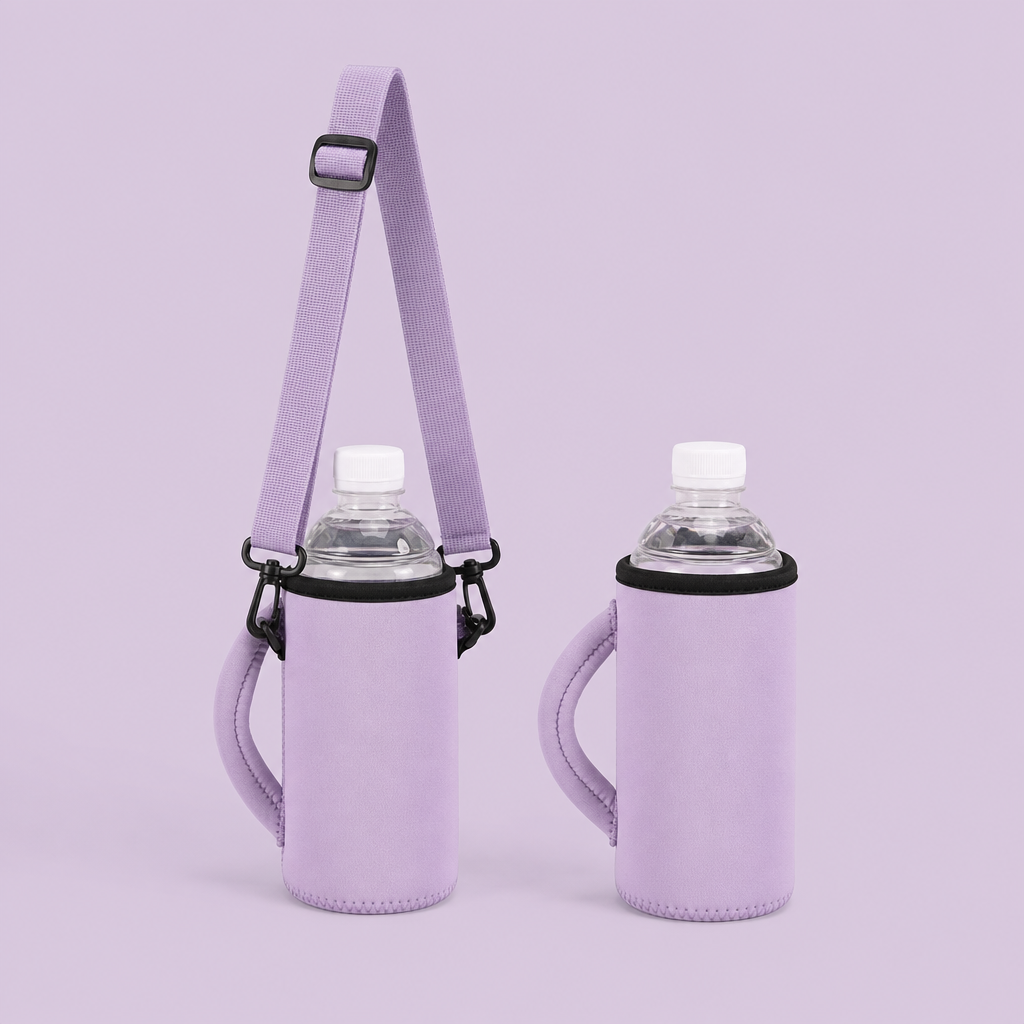 Custom Neoprene Water Bottle Carrier Sleeve with Strap & Handle · 24oz-32oz Flask Holder Wholesale