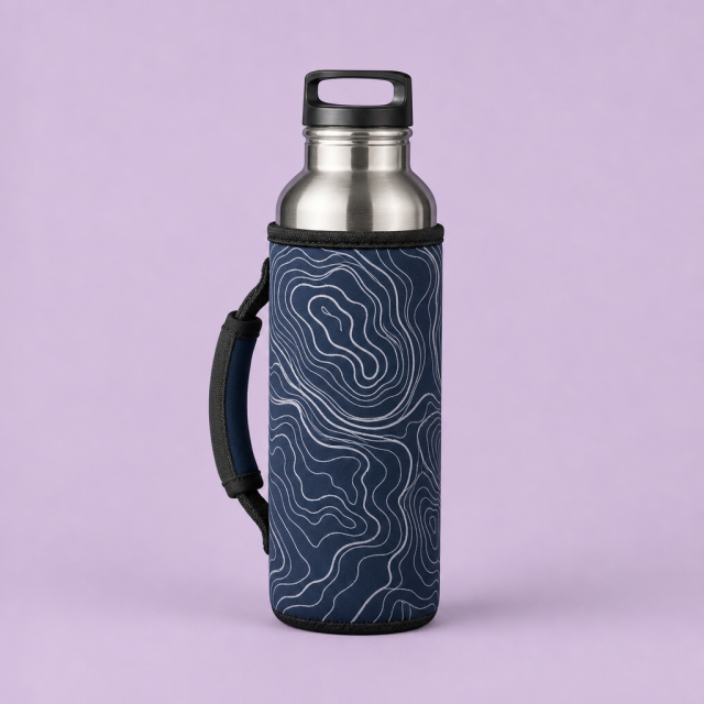 Custom Neoprene Water Bottle Carrier Sleeve with Strap & Handle · 24oz-32oz Flask Holder Wholesale