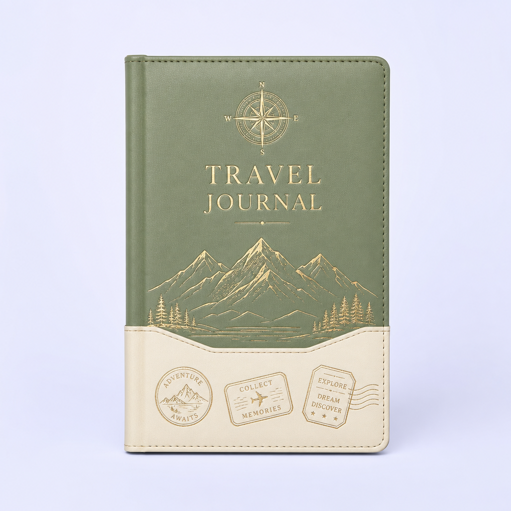 Custom Travel Journal - Personalized Souvenir Stamp Notebook - Hardcover Keepsake