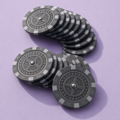 Custom Crystal Acrylic Poker Chips — Luxury 3D Floating Print & Diamond Beveled Edge Gaming Tokens Wholesale