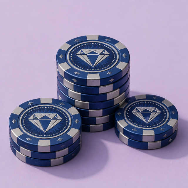 Custom Crystal Acrylic Poker Chips — Luxury 3D Floating Print & Diamond Beveled Edge Gaming Tokens Wholesale