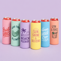 Custom 12oz Slim Can Cooler · Skinny Seltzer & Energy Drink Koozie Wholesale