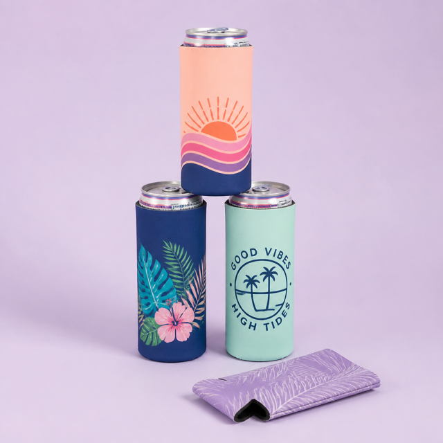 Custom 12oz Slim Can Cooler · Skinny Seltzer & Energy Drink Koozie Wholesale