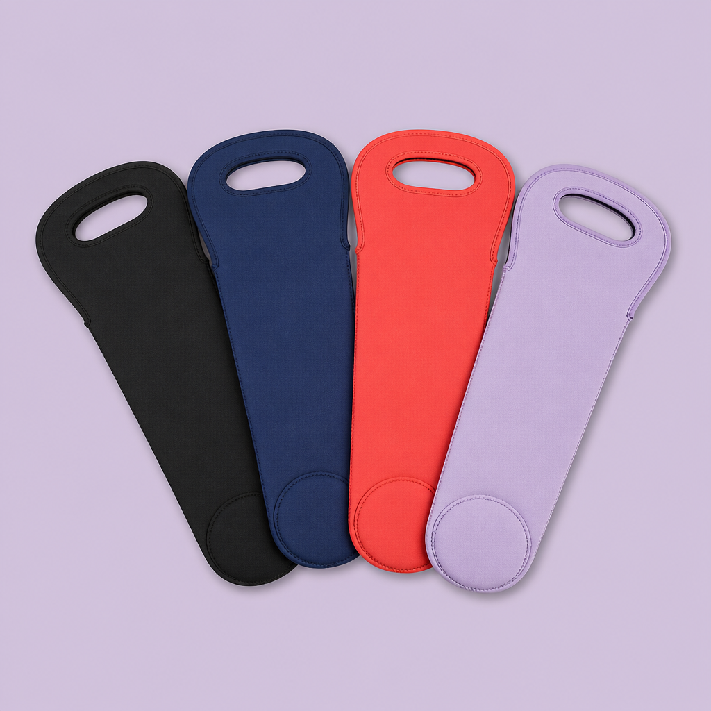 Custom 750ml Neoprene Wine Bottle Cooler Tote with Handle · Insulated Champagne Bag Wholesale