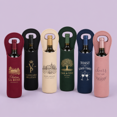 Custom 750ml Neoprene Wine Bottle Cooler Tote with Handle · Insulated Champagne Bag Wholesale