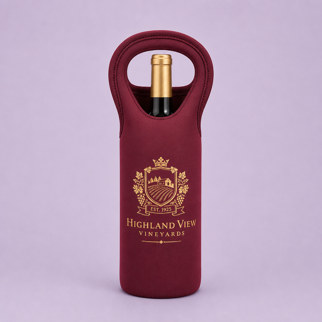 Custom 750ml Neoprene Wine Bottle Cooler Tote with Handle · Insulated Champagne Bag Wholesale