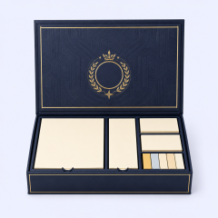 Custom Corporate Anniversary Sticky Notes - Deluxe Gift Box Memo Pads Set - STANDARD GIFTS