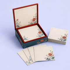 Custom Embossed Memo Pads - Aesthetic Oriental Stationery Gift Set - STANDARD GIFTS