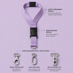 Custom Twill Polyester Lanyard with Silkscreen Logo & ID Badge Holder Set