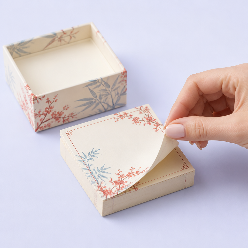 Custom Embossed Memo Pads - Aesthetic Oriental Stationery Gift Set - STANDARD GIFTS