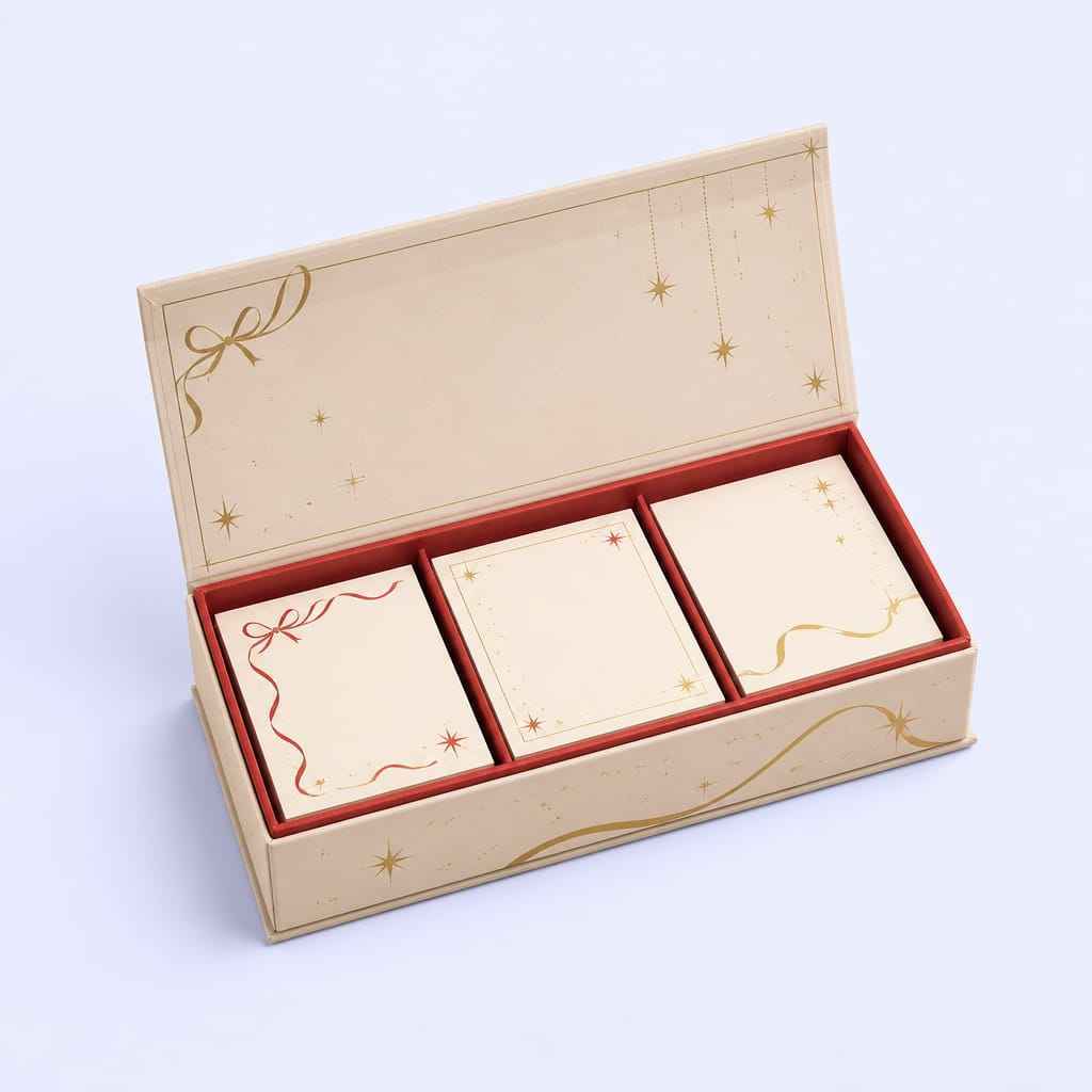 Custom Holiday Gift Mini Sticky Note Set - Festive Boxed Memo Pads - STANDARD GIFTS