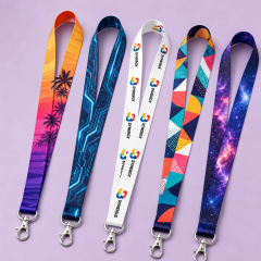 Custom Full-Color Dye-Sublimation Satin Lanyard with Quick-Release Buckle & ID Set