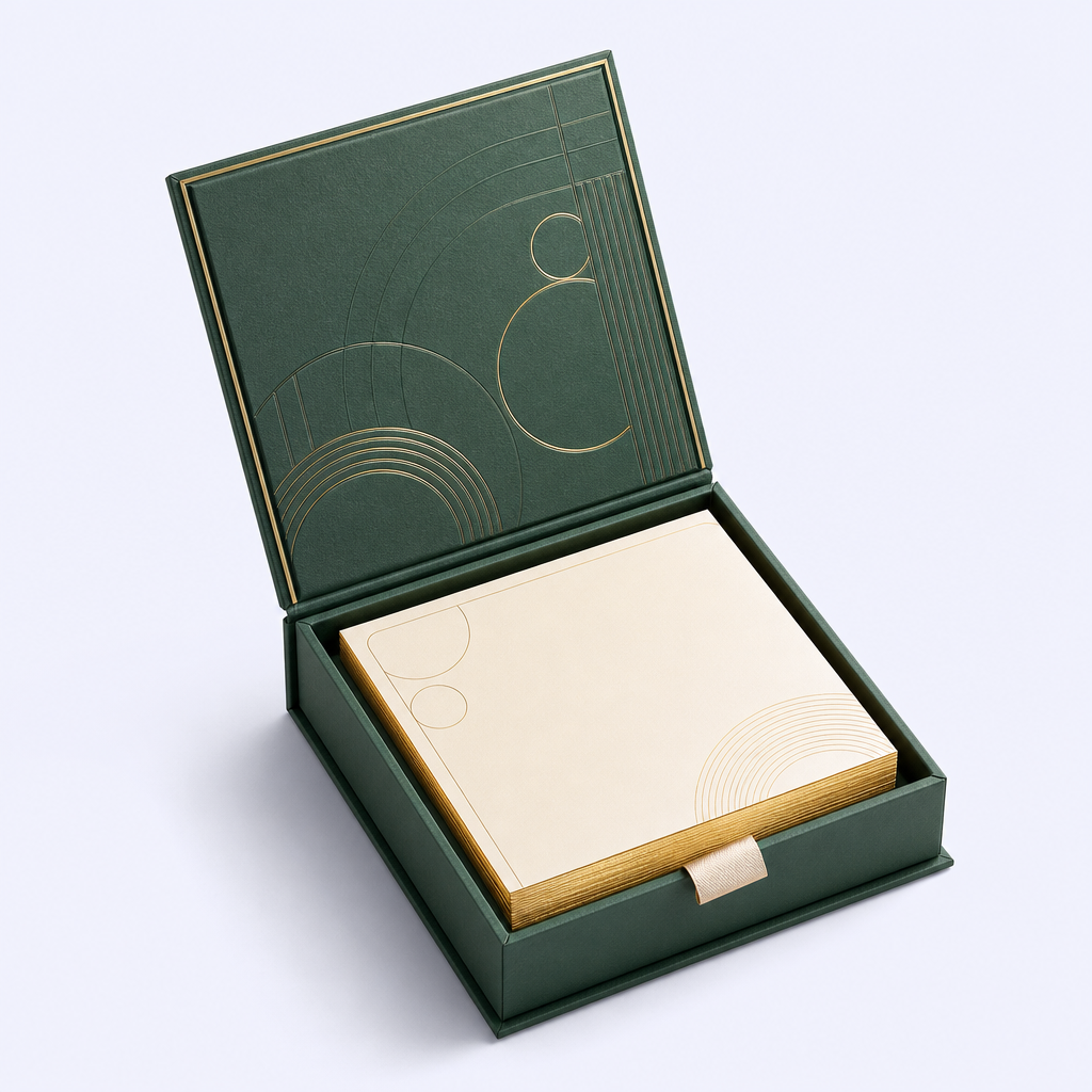 Custom Corporate Anniversary Sticky Notes - Deluxe Gift Box Memo Pads Set - STANDARD GIFTS