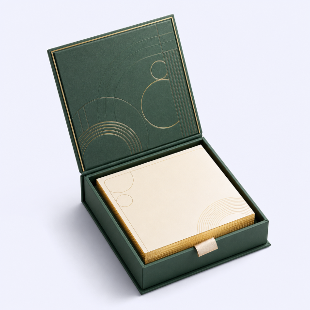 Custom Corporate Anniversary Sticky Notes - Deluxe Gift Box Memo Pads Set - STANDARD GIFTS
