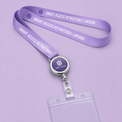 Custom Retractable Badge Reel Lanyard with 3D Epoxy Logo & ID Holder Set