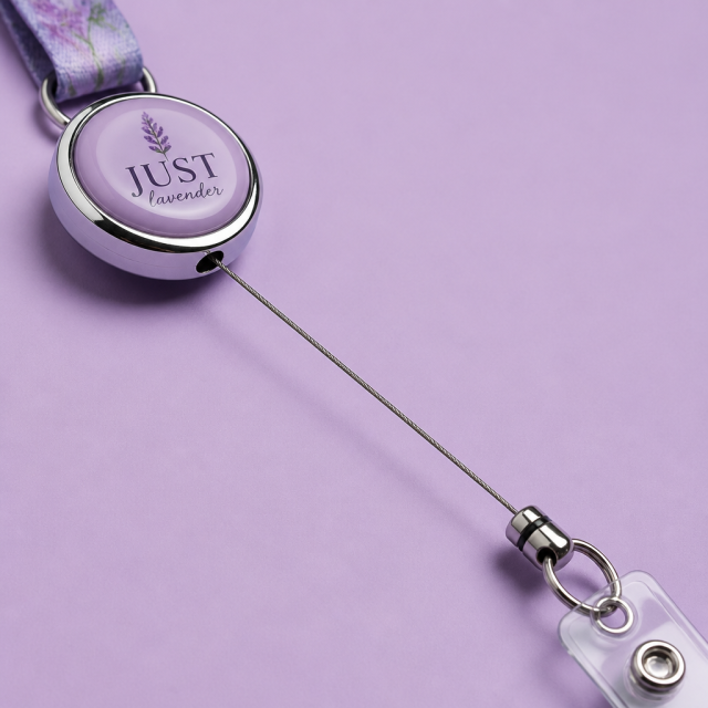 Custom Retractable Badge Reel Lanyard with 3D Epoxy Logo & ID Holder Set