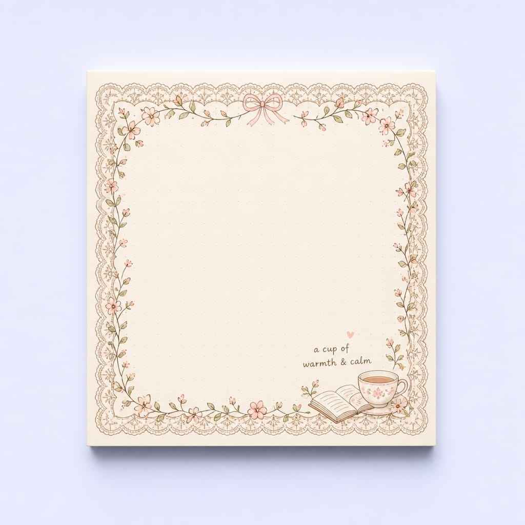 Custom Decorative Border Sticky Notes - Journaling Life Memo Pads - STANDARD GIFTS