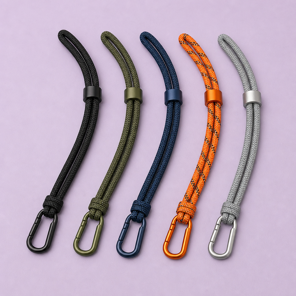 Custom Tactical Braided Round Cord Lanyard with Adjustable Slider & ID Badge Set