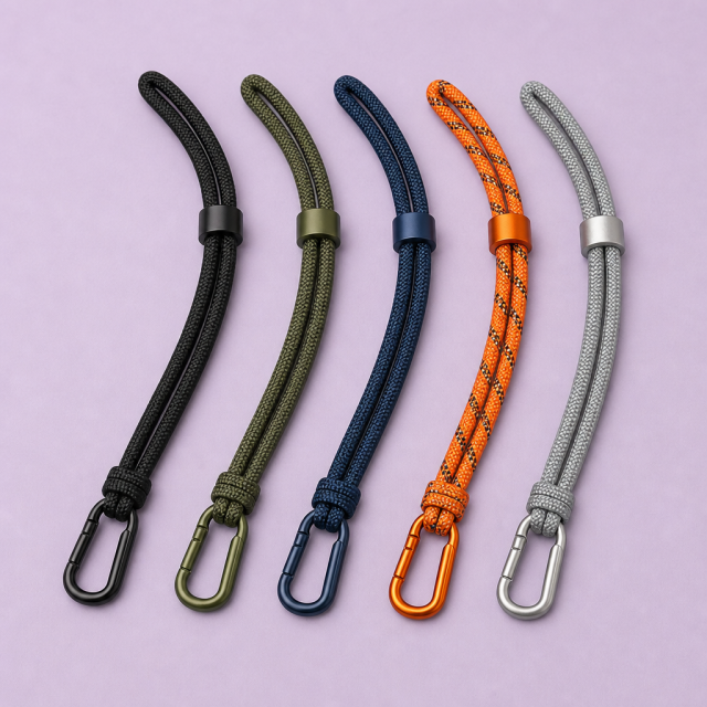 Custom Tactical Braided Round Cord Lanyard with Adjustable Slider & ID Badge Set