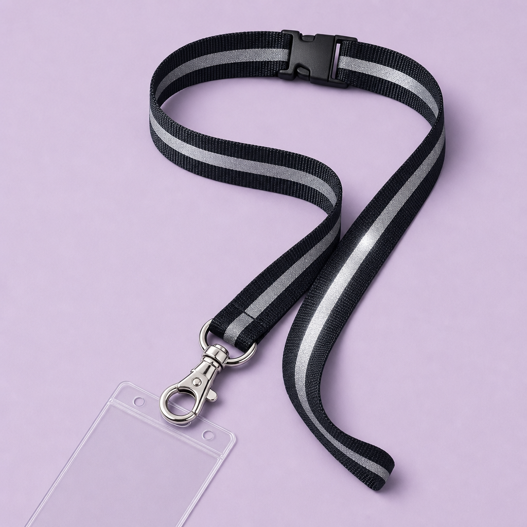 Custom High-Visibility Reflective Safety Lanyard with ID Badge Holder Set