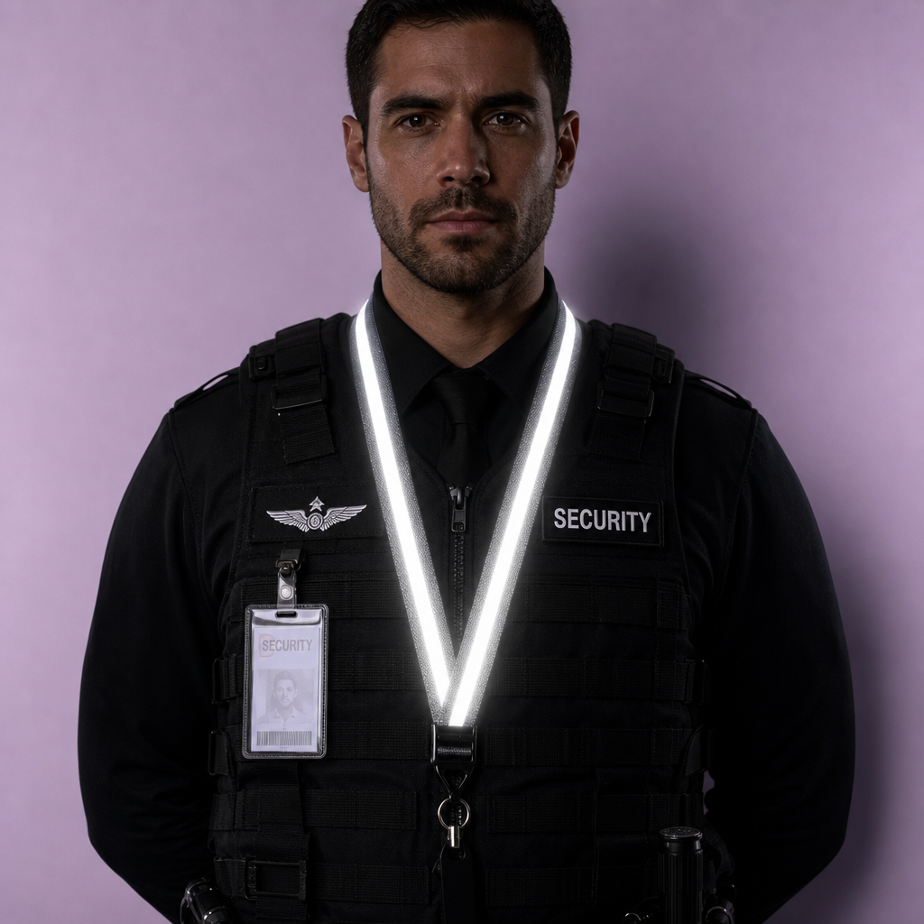 Custom High-Visibility Reflective Safety Lanyard with ID Badge Holder Set