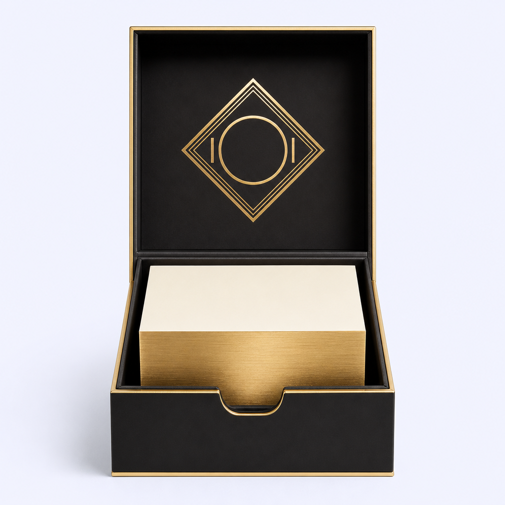 Custom Corporate Anniversary Sticky Notes - Deluxe Gift Box Memo Pads Set - STANDARD GIFTS