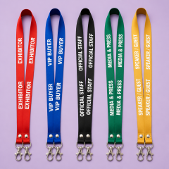 Custom Dual-Hook Anti-Twist Convention Lanyards with Clear Event Badge Pouch Set