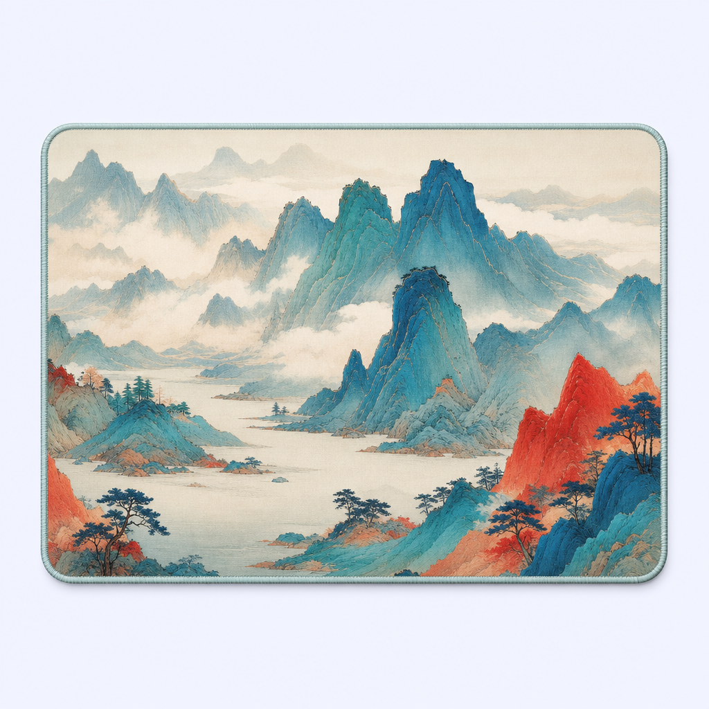 STANDARD GIFTS Custom Oriental Aesthetic Desk Mat - Ultra-Smooth Micro-Weave Mouse Pad with Anti-Fray Stitched Edges