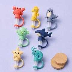 Custom Sea Life Silicone Straw Covers for Stanley Cup 30 & 40 oz · 3D Animal Straw Toppers Wholesale
