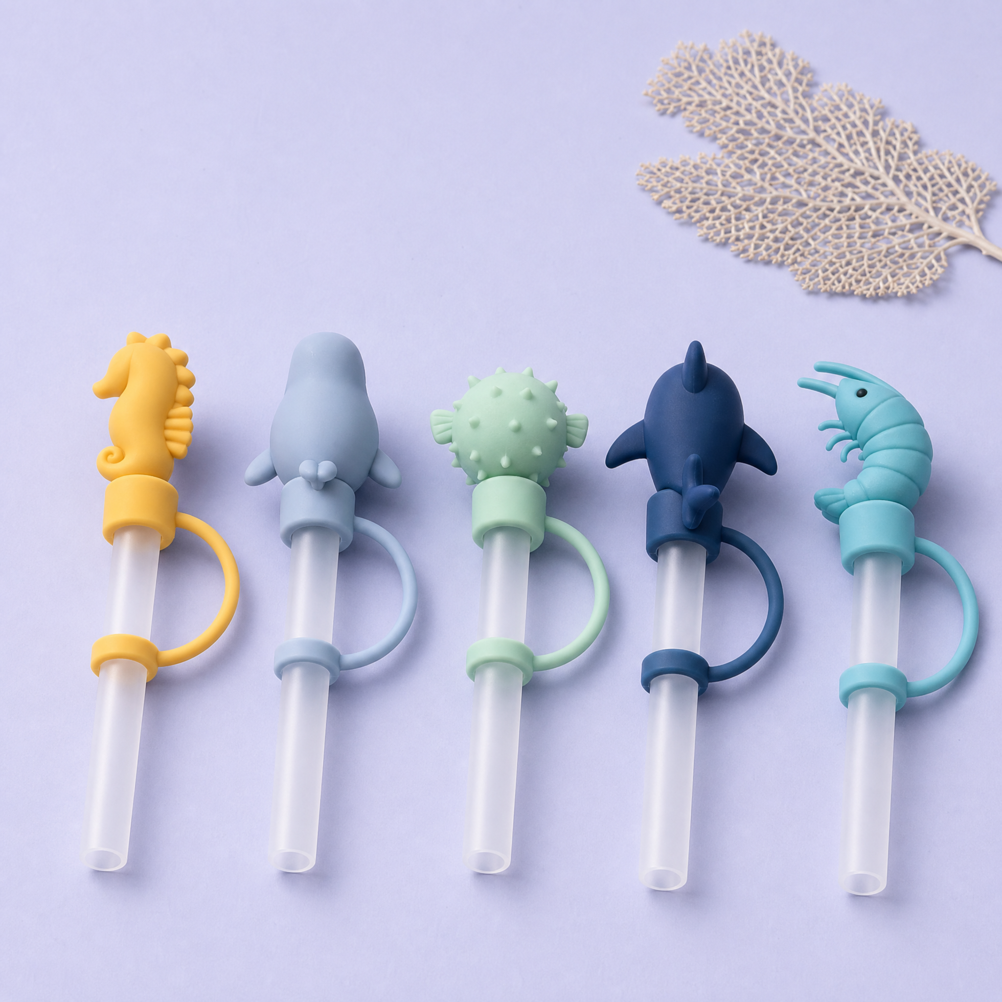 Custom Sea Life Silicone Straw Covers for Stanley Cup 30 & 40 oz · 3D Animal Straw Toppers Wholesale