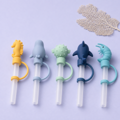 Custom Sea Life Silicone Straw Covers for Stanley Cup 30 & 40 oz · 3D Animal Straw Toppers Wholesale